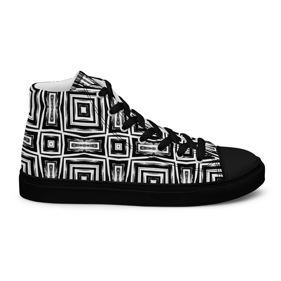 Abstract Monochrome Repeating Pattern Men's Canvas Shoe High Tops product image (27)