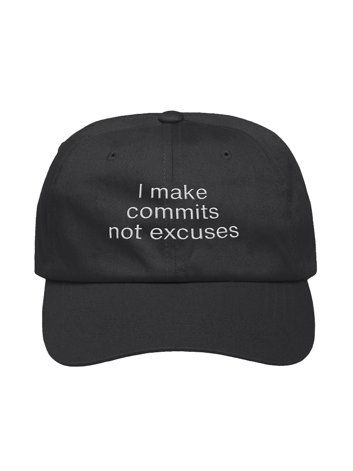 “I Make Commits, Not Excuses” Minimalist Dad Hat – Developer Edition product image (1)