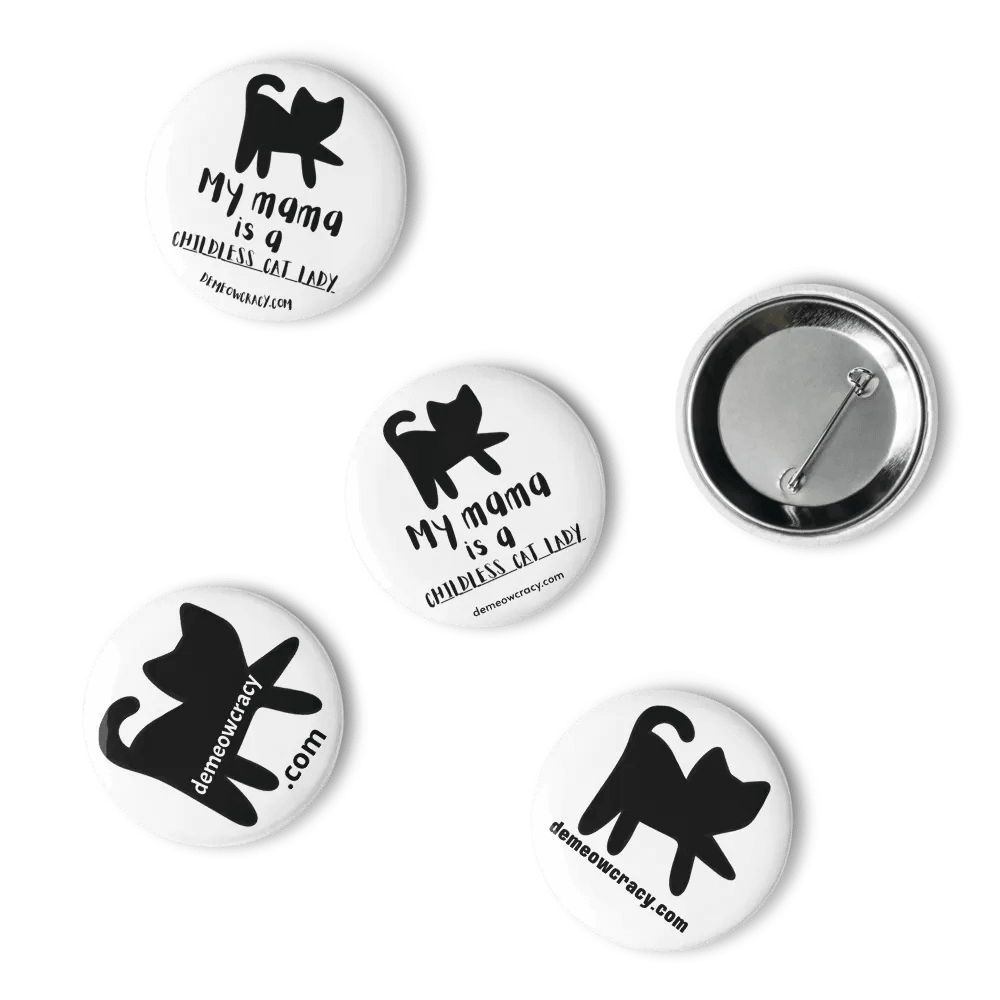 Childless Cat Lady Button Set - Black & White product image (10)