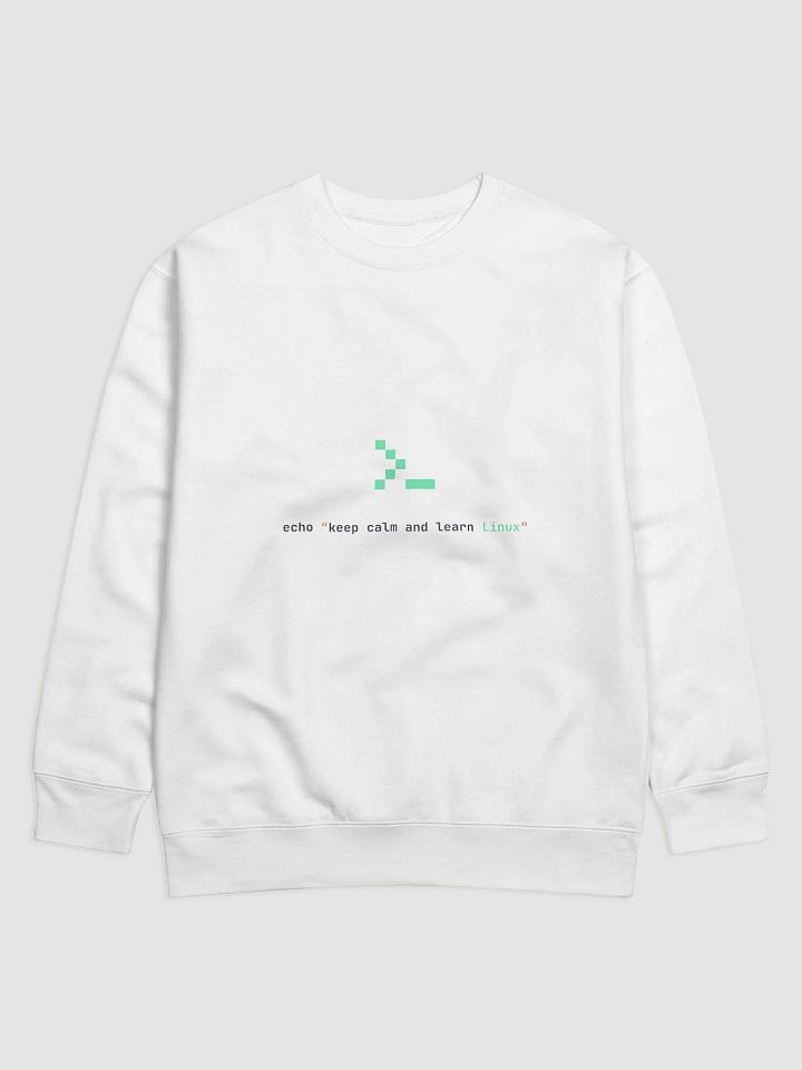 Keep Calm and Learn Linux Sweatshirt (White) product image (1)