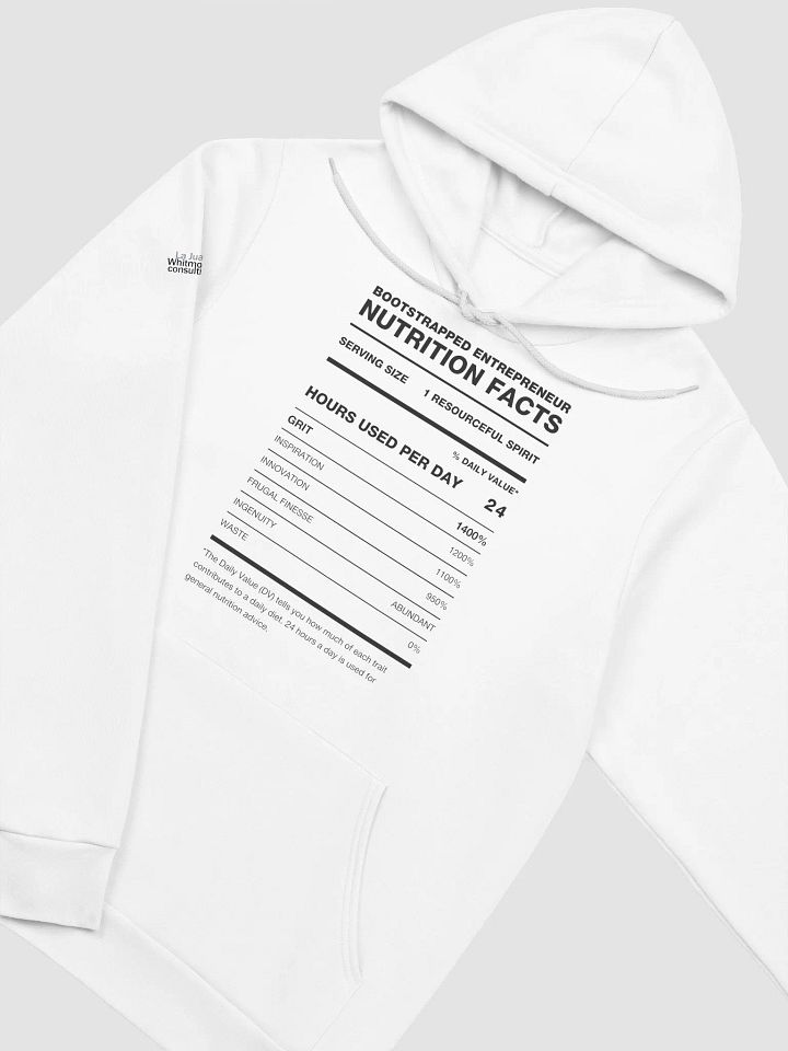 BOOTSTRAPPED ENTREPRENEUR Nutrition Facts Comfort Hoodie product image (1)