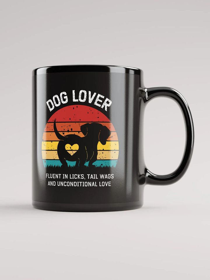 "Dog lover" black glossy mug product image (1)
