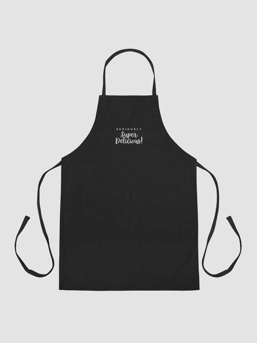Super Delicious Embroidered Cooking Apron (Grey) product image (2)