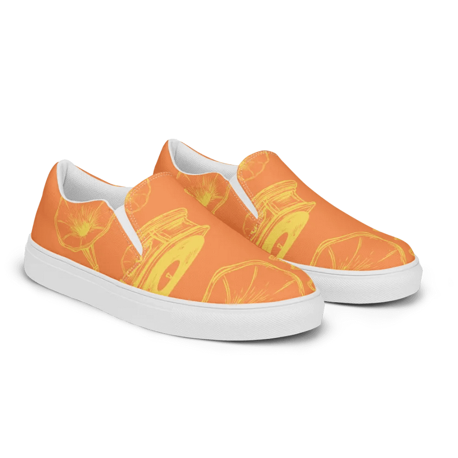 Vintage Gramophone Pattern Slip-On Shoes product image (7)