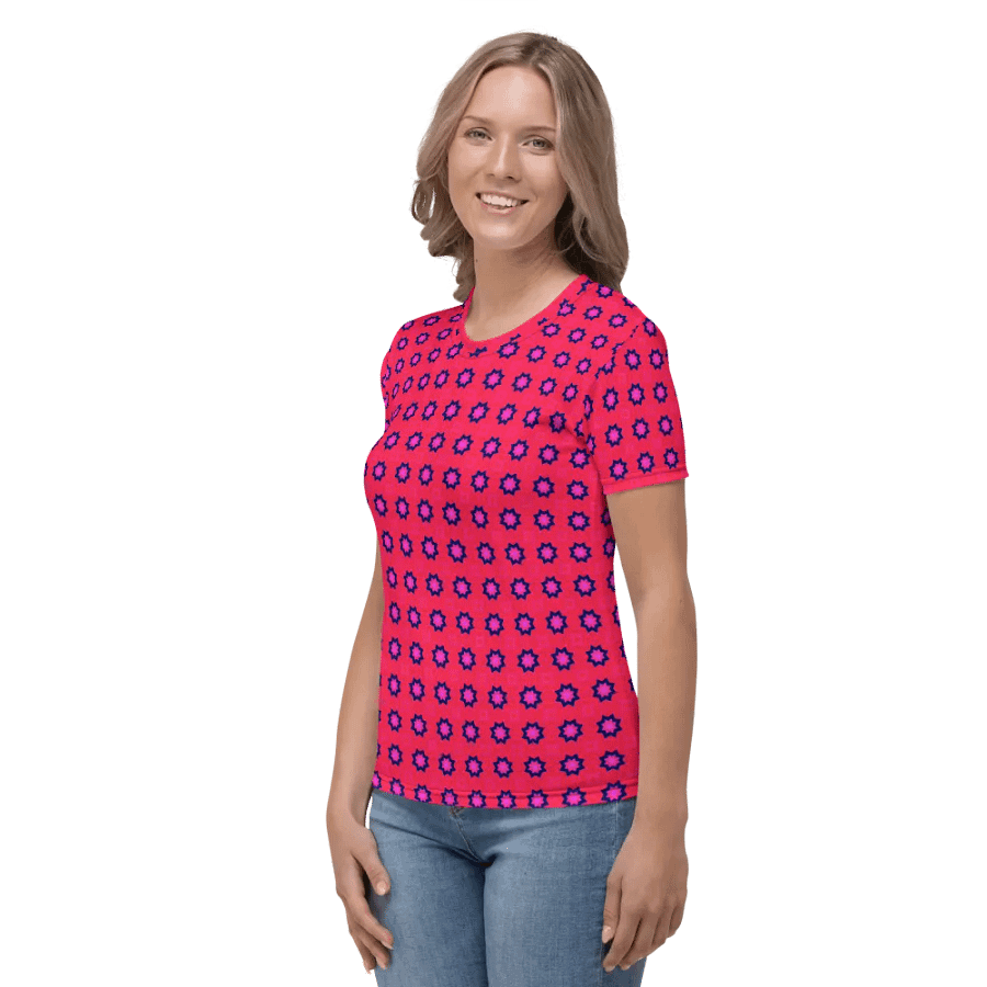 Abstract Red Ladies T Shirt product image (10)