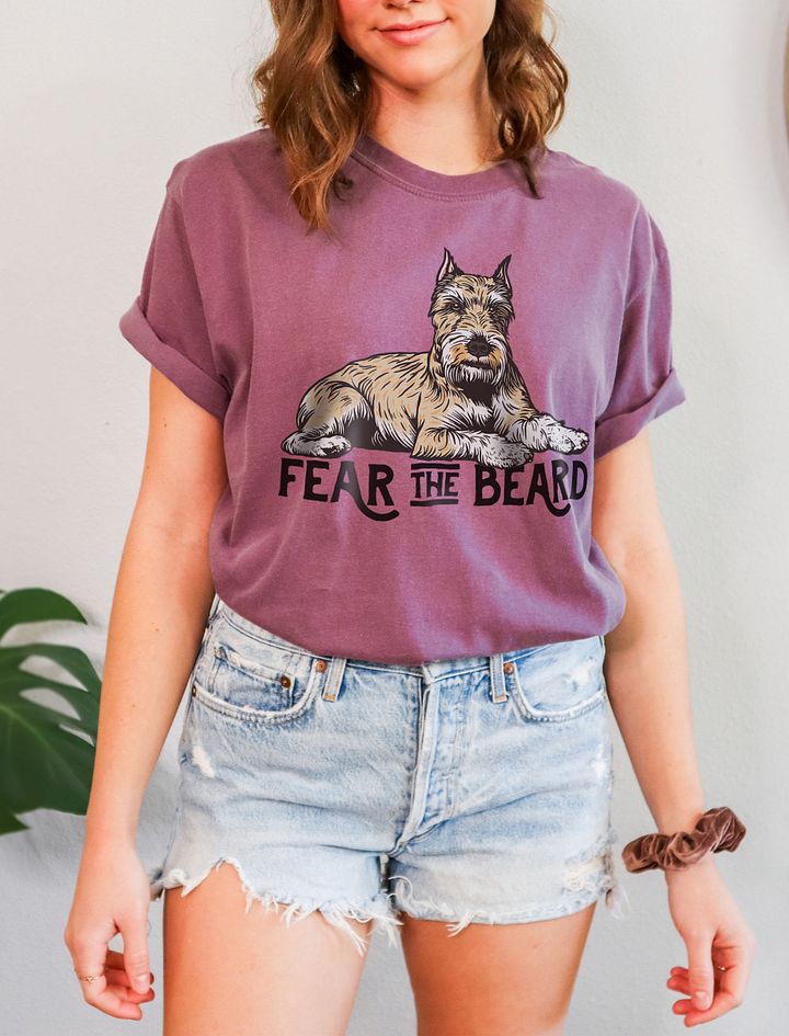 Fear the Beard T-Shirt of a Schnauzer(Wheaten 2) | Funny T-Shirt for Bearded Dog Paw-rents product image (6)