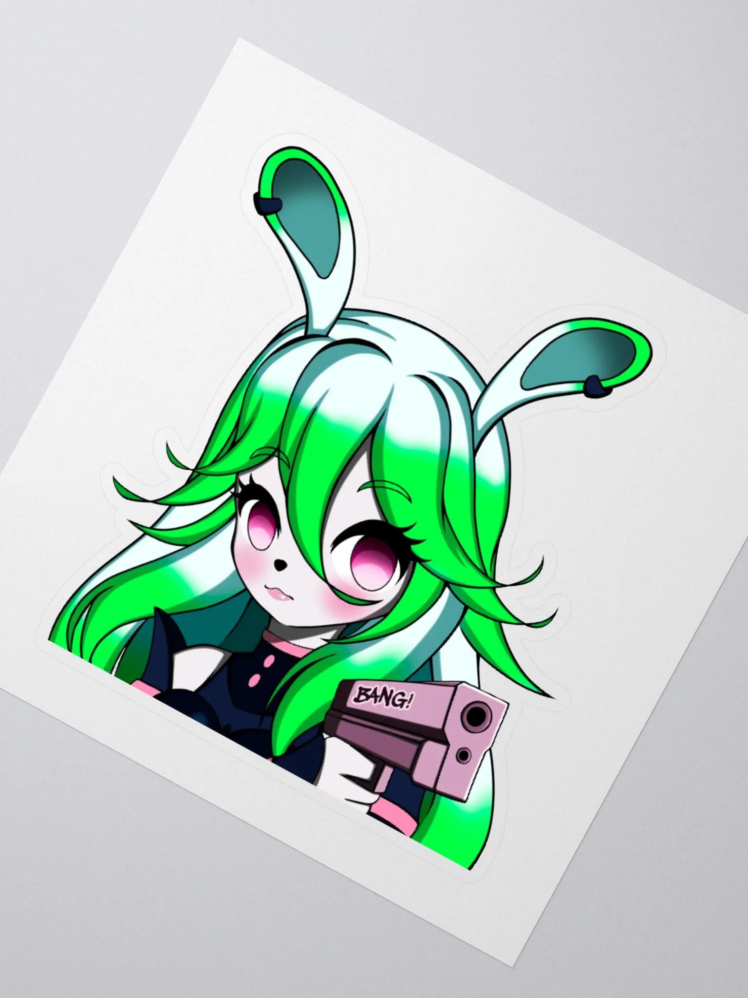 Cute Bunny Girl Kiss-Cut Stickers product image (3)
