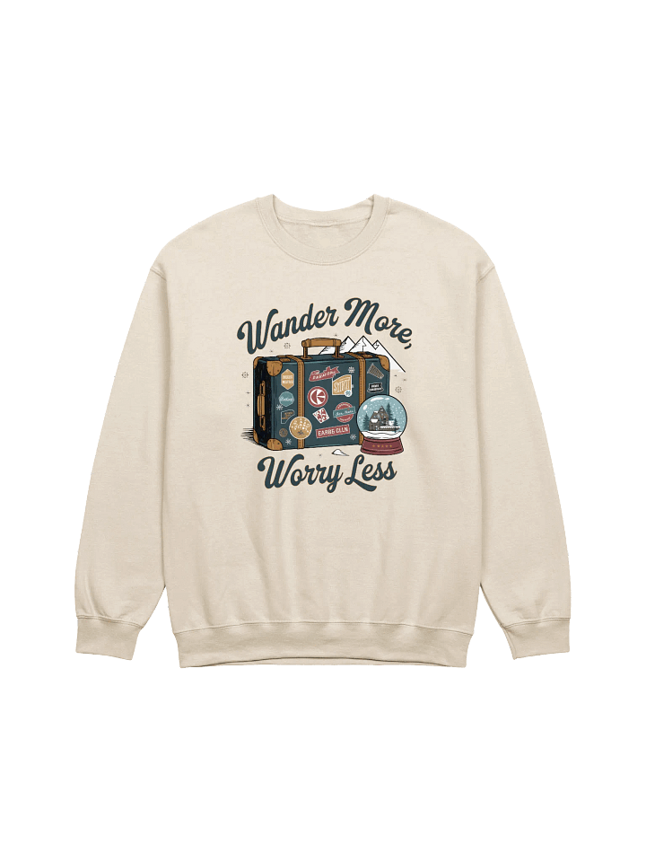 Wander More Worry Less – Cozy Christmas Sweatshirt for Holiday Comfort product image (1)