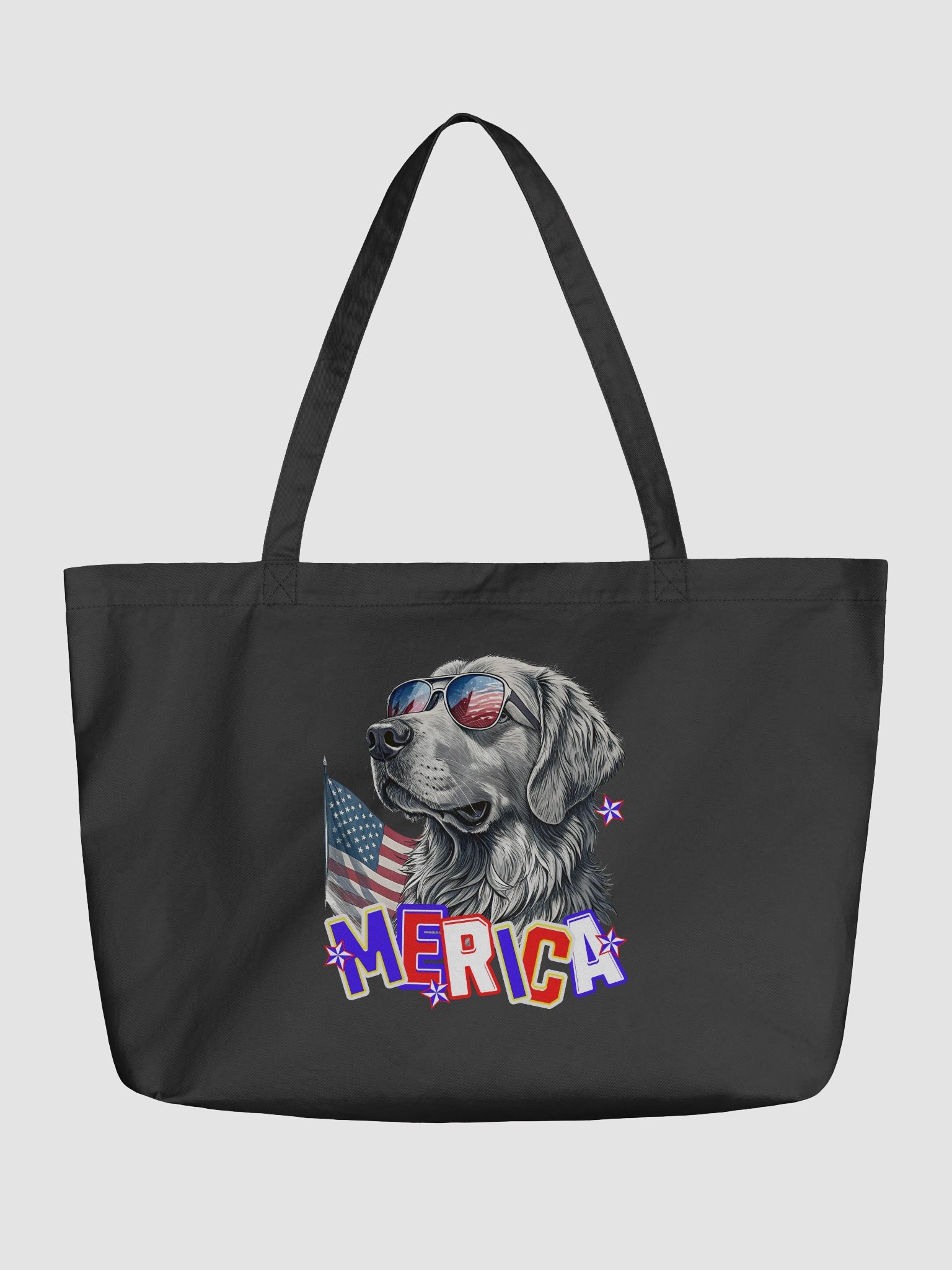 Merica Golden Retriever Patriotic Pooch Eco Tote product image (2)