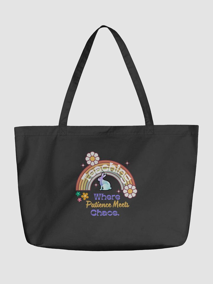 Bunny Teaching Where Patience Meets Chaos, Teachers Eco Tote Bag product image (1)