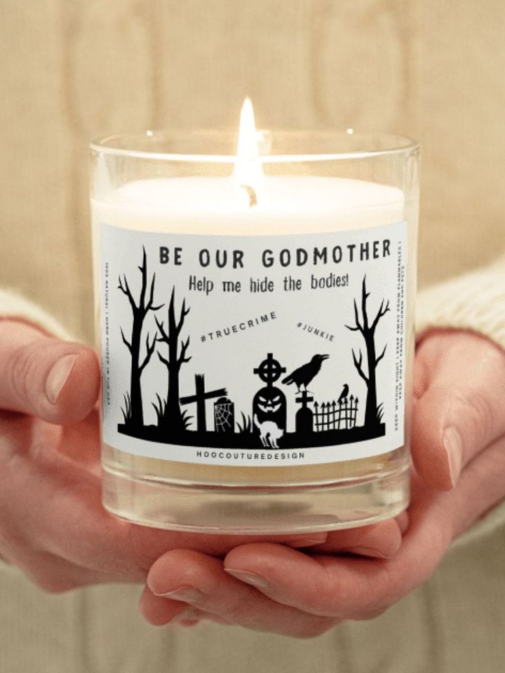Funny goth gift for a godmother - True-crime - Soy wax vegan candle product image (1)