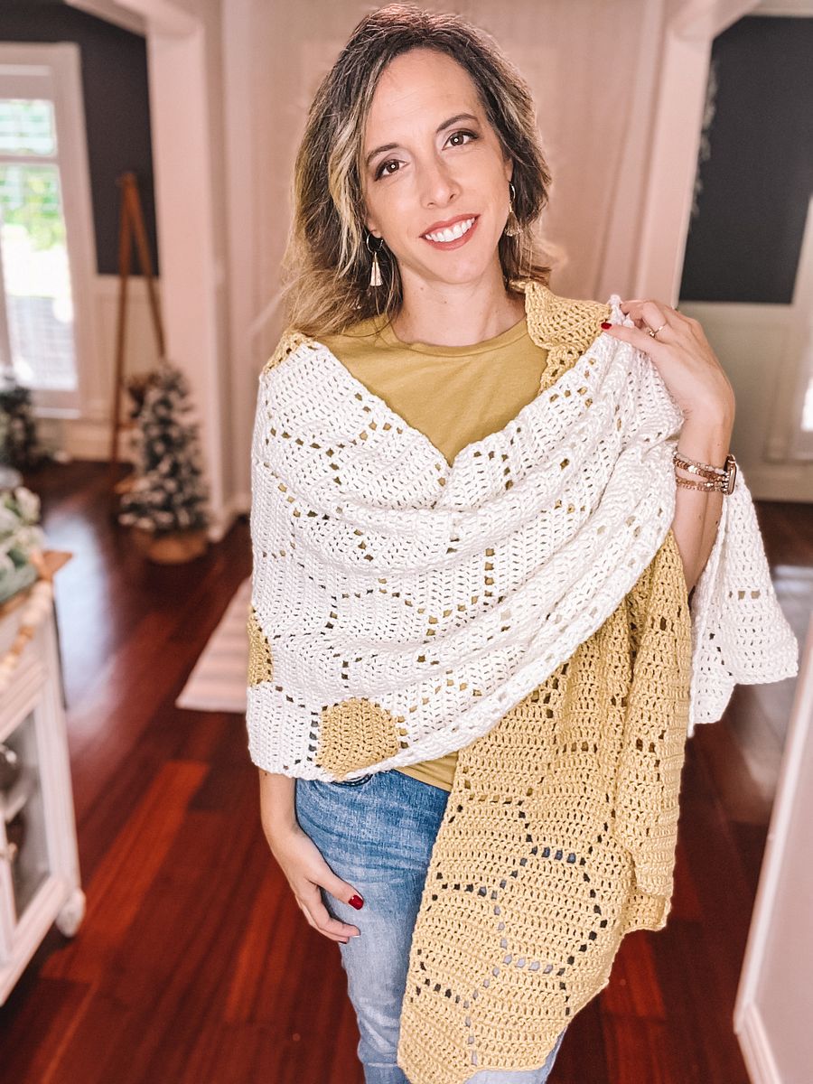 Modern Honeycomb Crochet Shawl Video Tutorial product image (7)