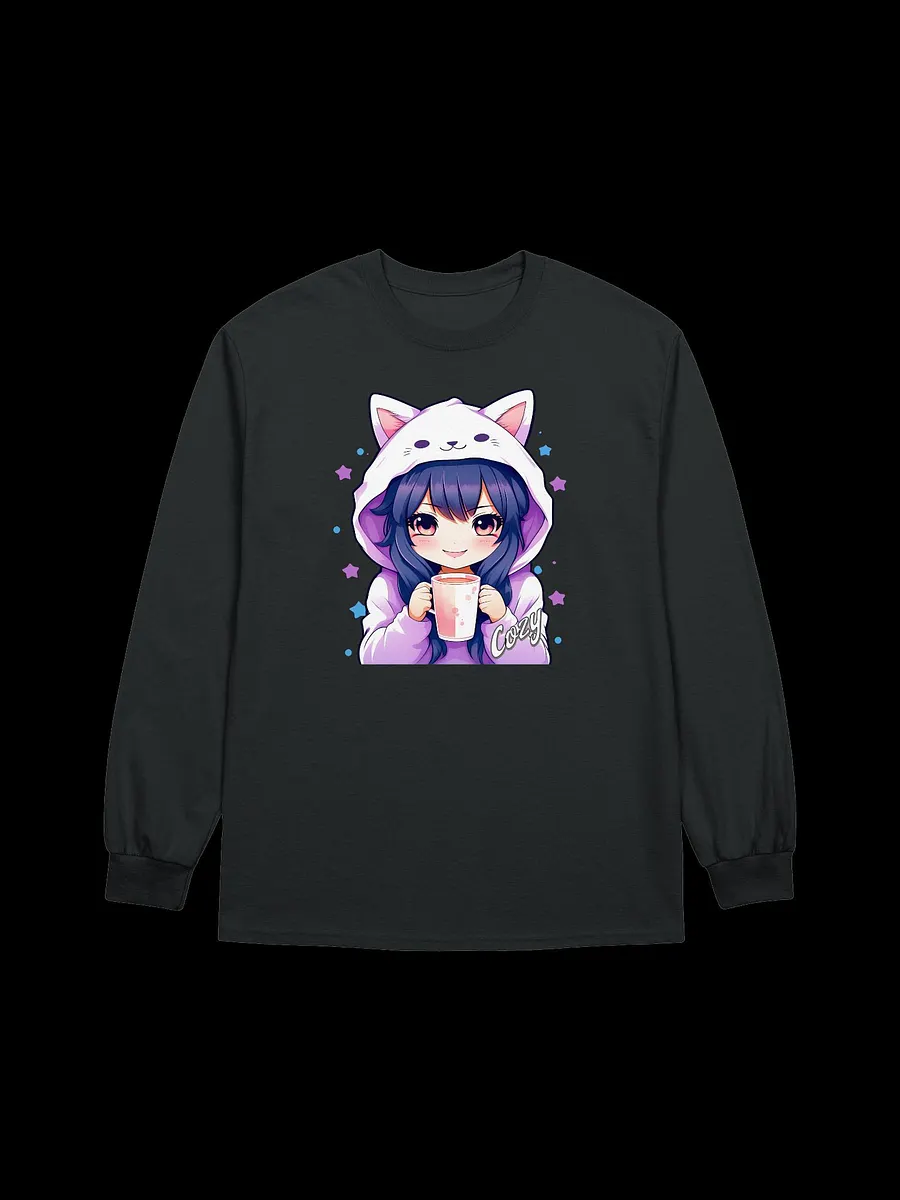 Cozy Kawaii Anime Girl v1 - Gildan Ultra Cotton Unisex Long Sleeve T-Shirt product image (2)