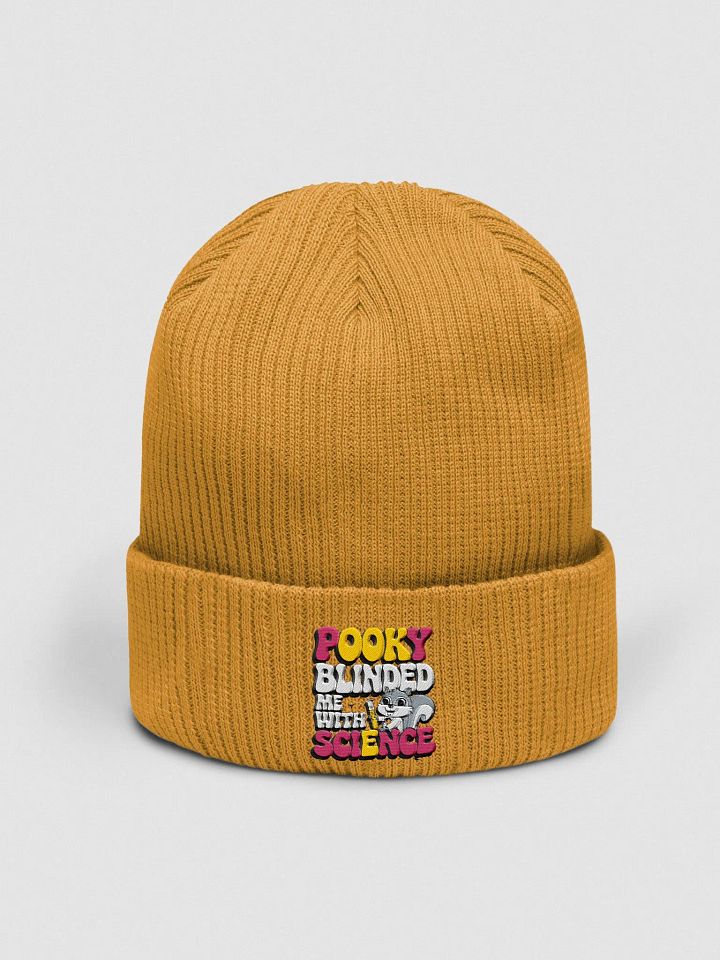 Organic Cotton Embroidered Beanie: Pooky Blinded me with science product image (1)