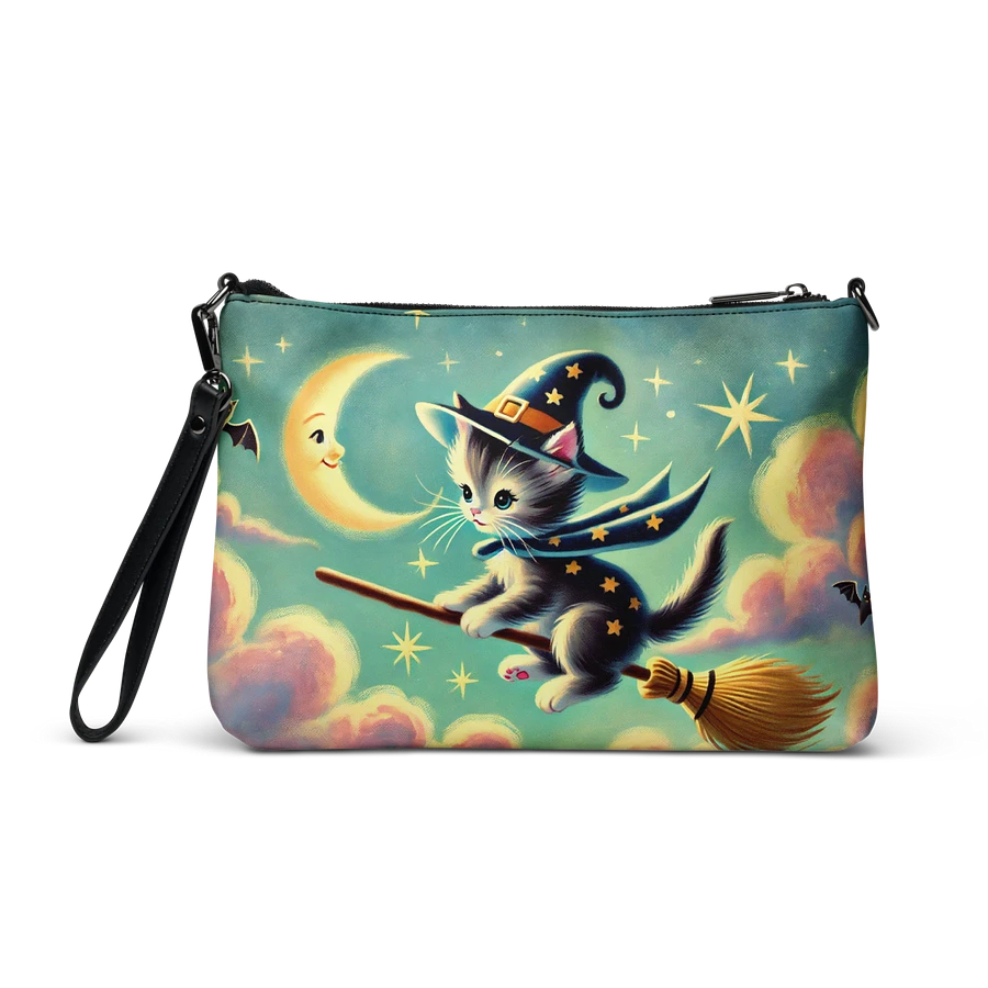 Kitten Witch on Broomstick Crossbody Bag - Halloween Purse product image (3)