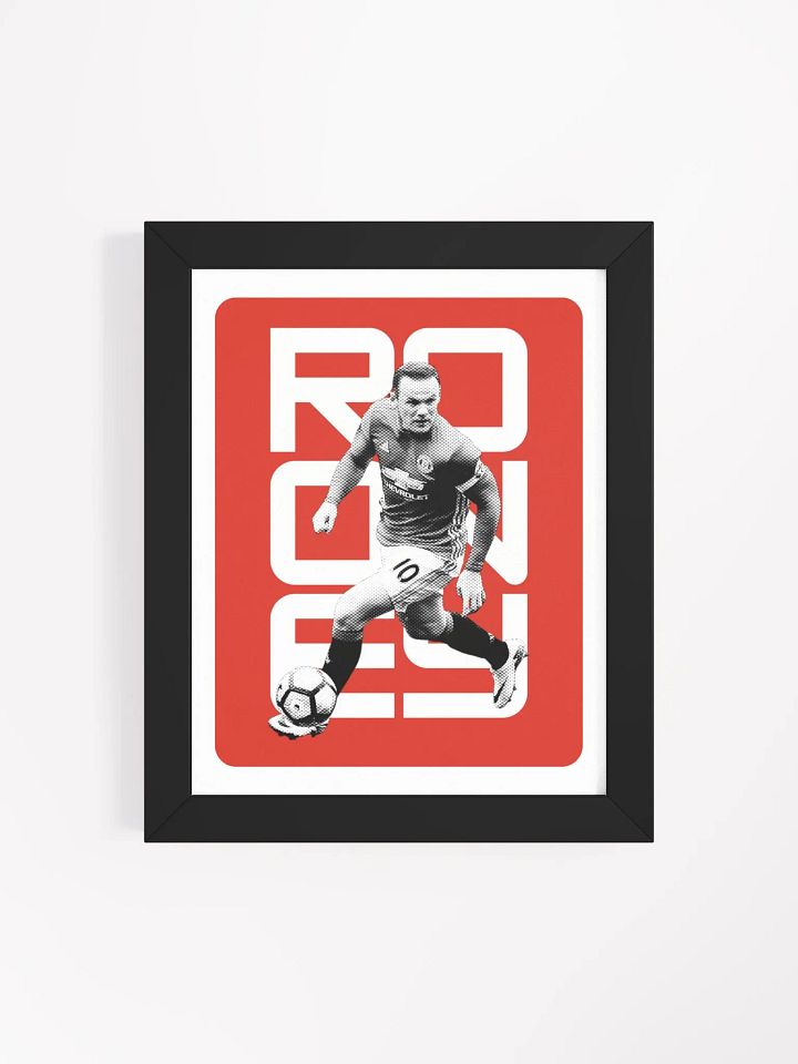 Wayne Rooney BW Manchester United Name Art Framed Print product image (1)
