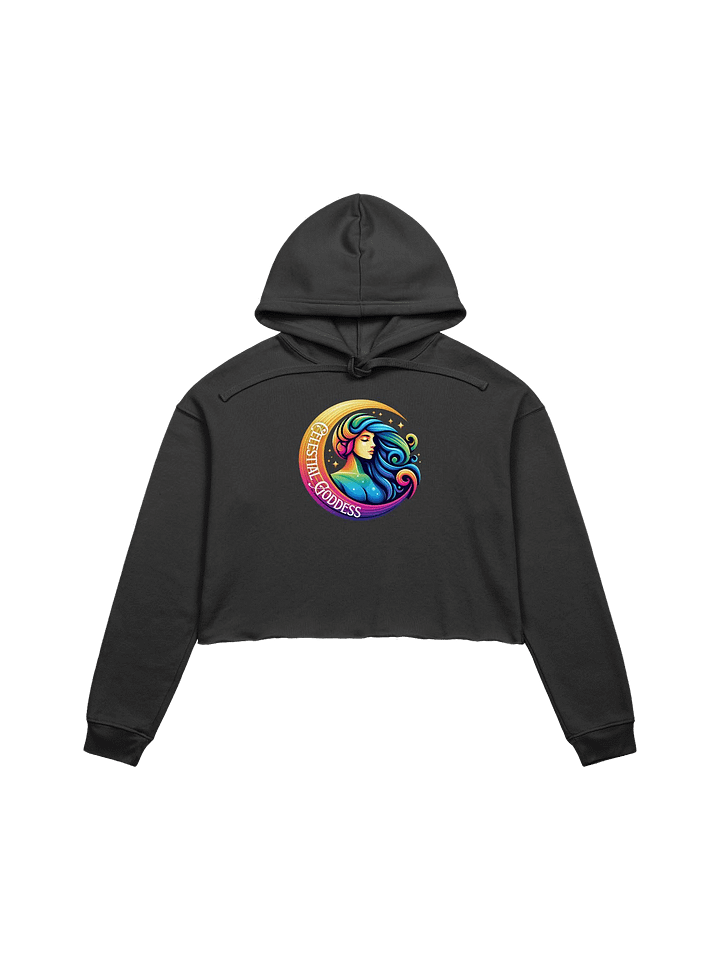Celestial Crescent Moon Crop Hoodie product image (1)