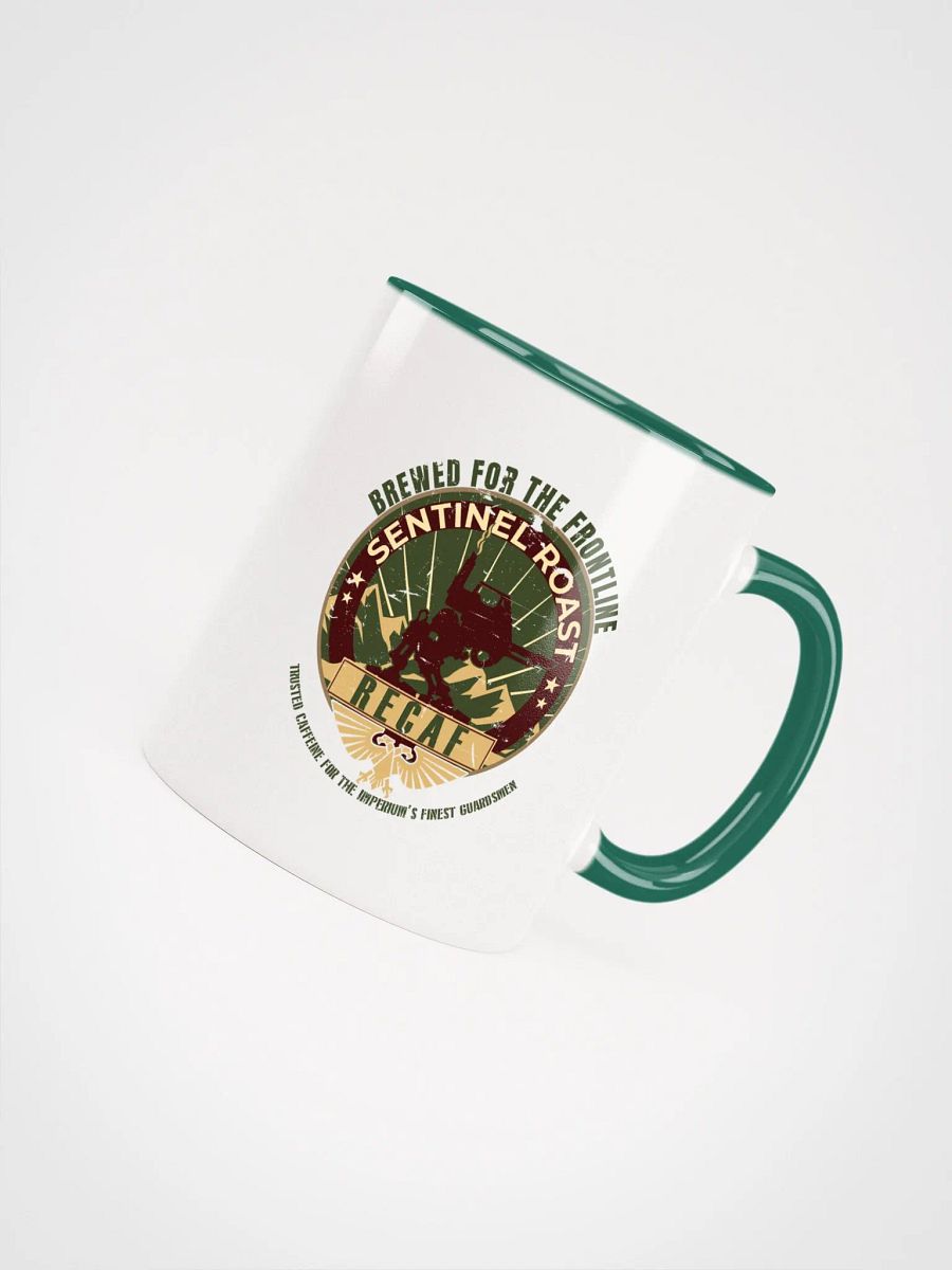 Sentinel Roast Recaff – Retro Warhammer 40K Astra Militarum Propaganda Poster Ceramic Mug product image (14)