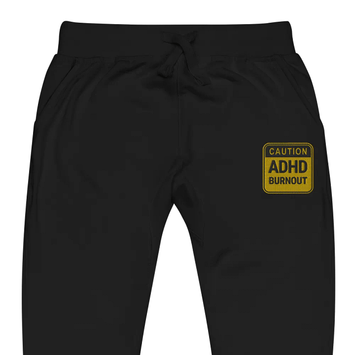 CAUTION: ADHD BURNOUT embroidered fleece joggers product image (17)