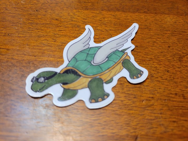 Flying Turtle Sticker product image (1)