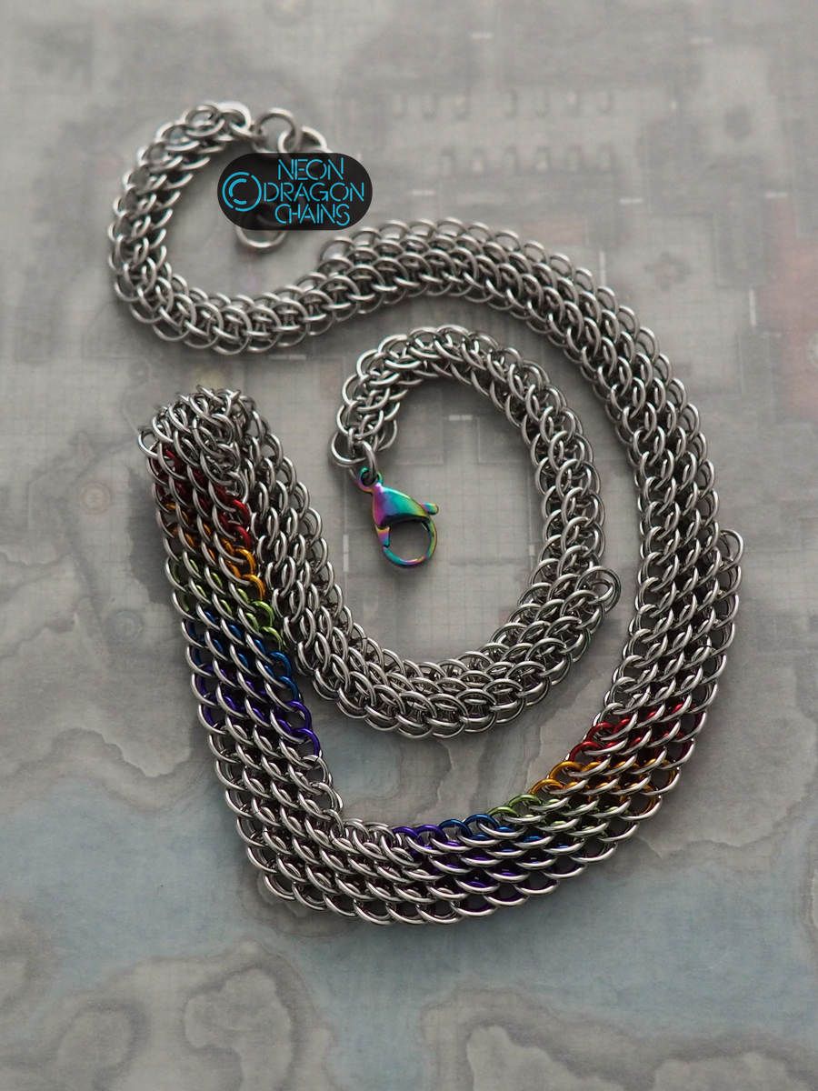 Electric Dragonscale Necklace / Rainbow Chrome OOAK product image (1)