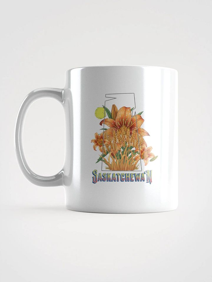 Saskatchewan Province Lily Floral Map Coffee Mug product image (1)
