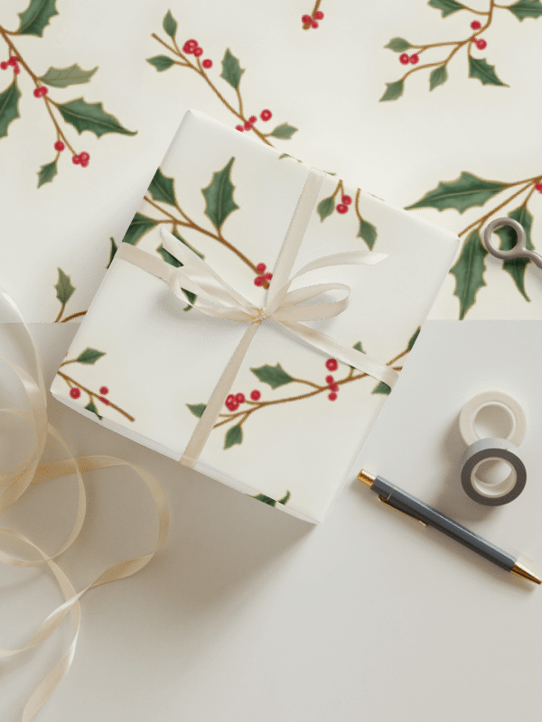 Vintage Winter & Christmas Wrapping Paper Set of 3 product image (1)