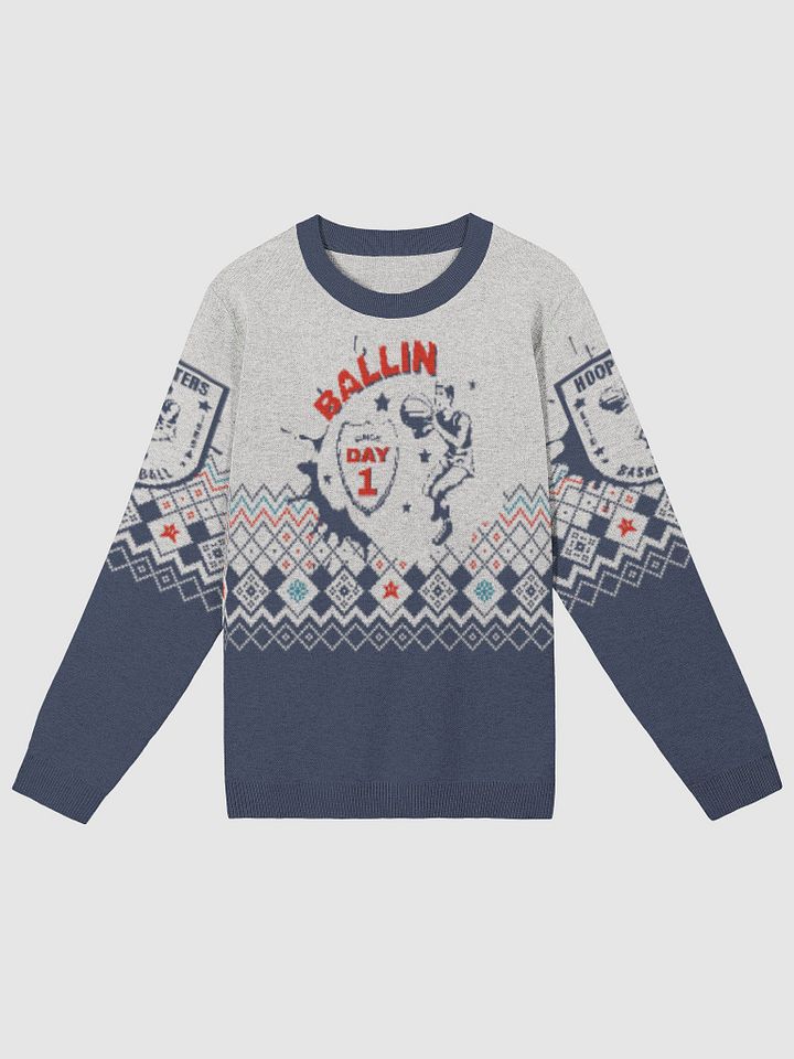 "Hoopsters Basketball" Vintage-Inspired Basketball Fair Isle Sweater product image (4)