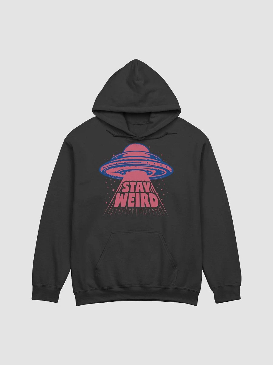 Stay Weird UFO Hoodie, Funny Alien UFO Design Adult Unisex Hooded SweatShirt product image (1)