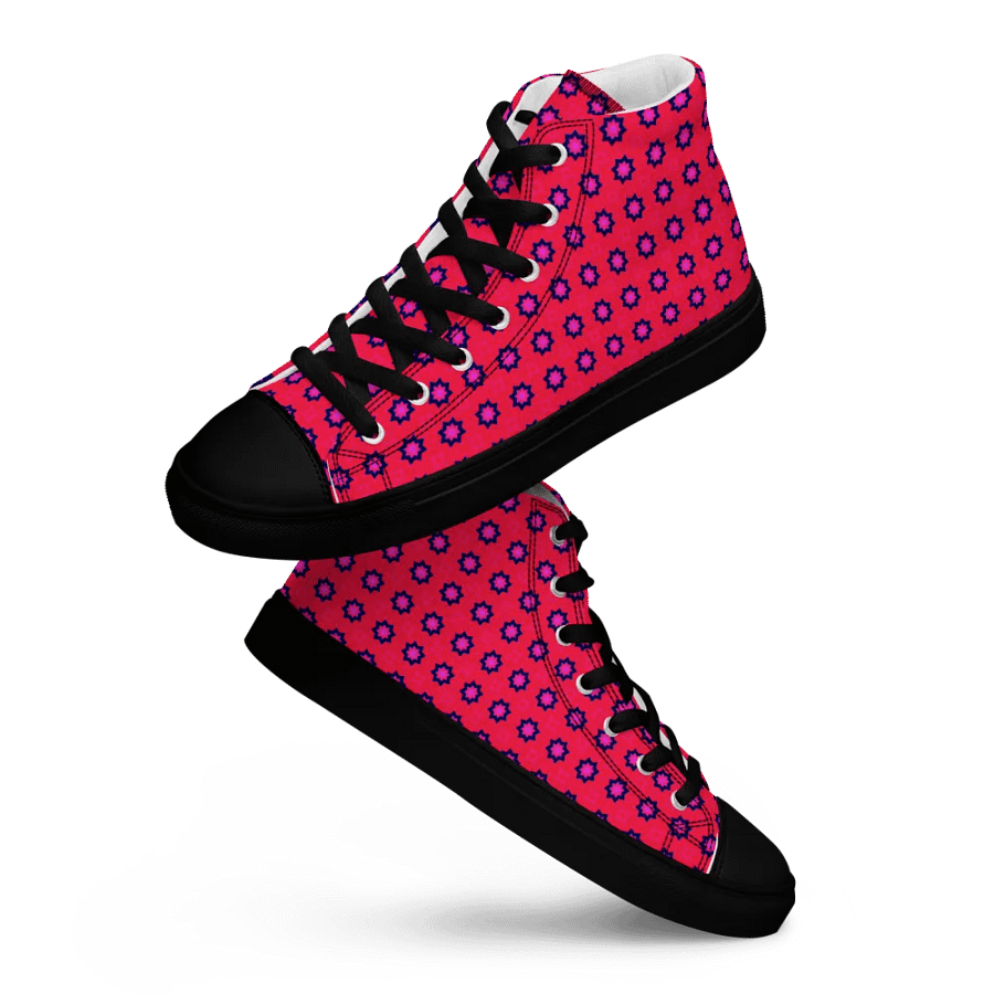 Abstract Red Men's Canvas Shoes High Tops product image (9)