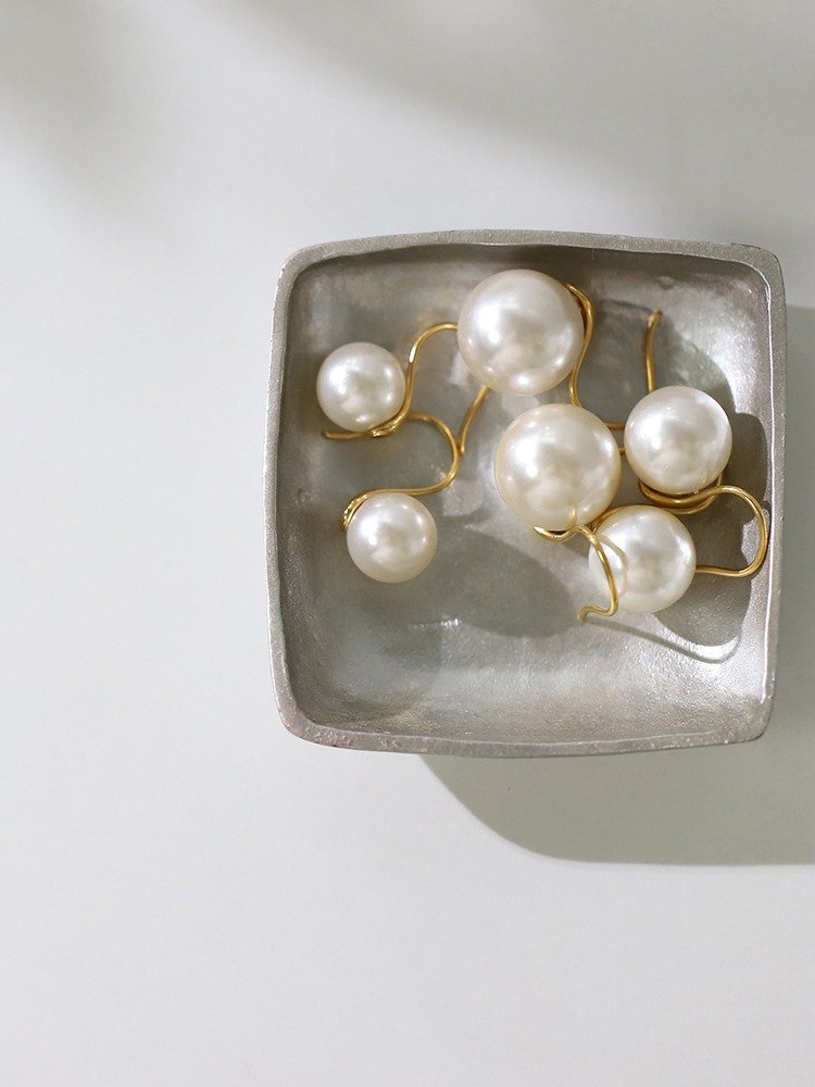 Classic Pearl Drop Hook Earrings | 18K Gold Plated product image (4)