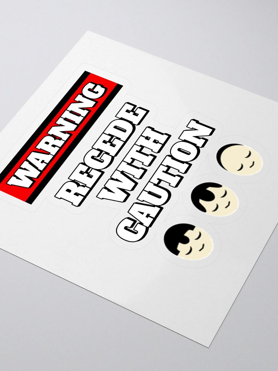 Recede With Caution - Funny Humorous Sticker product image (3)