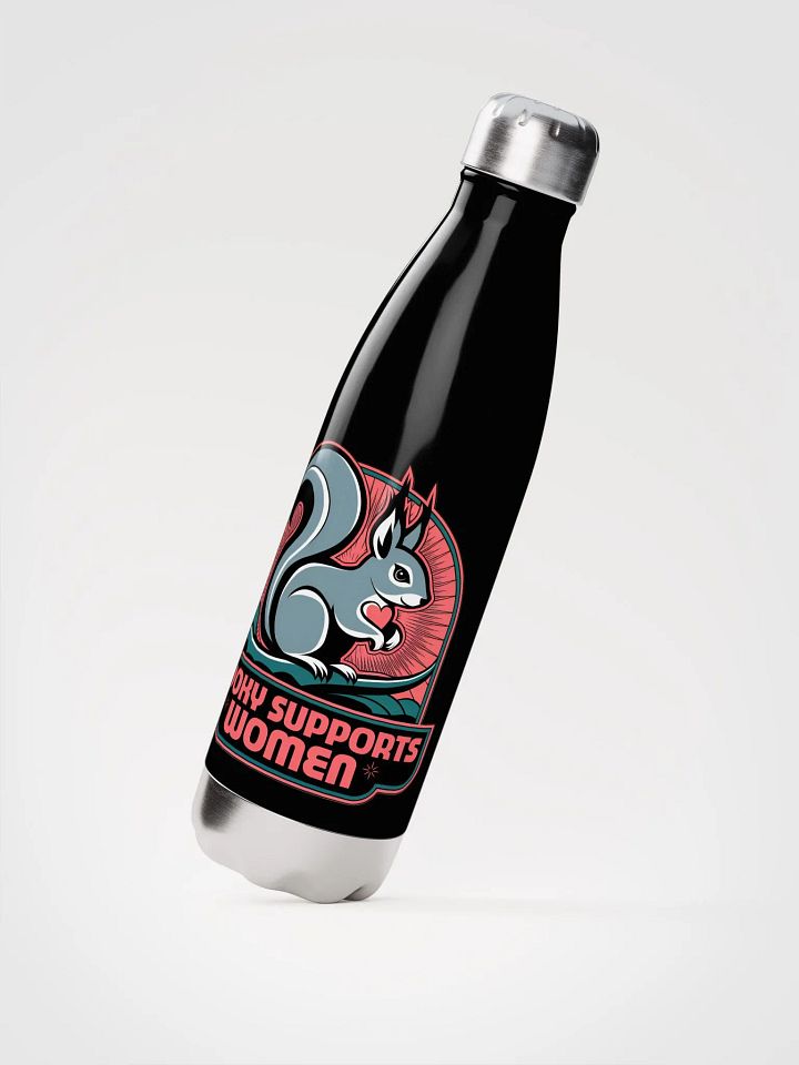 Water Bottle: Pooky Supports Women, Pink Stylized product image (2)