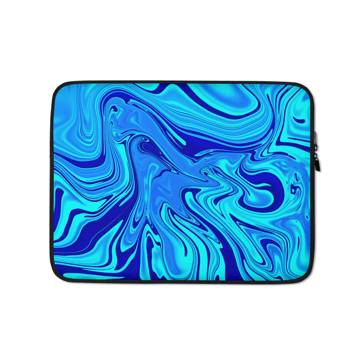 Laptop Sleeve - Light and Dark Blue Digital Fluid Art product image (1)