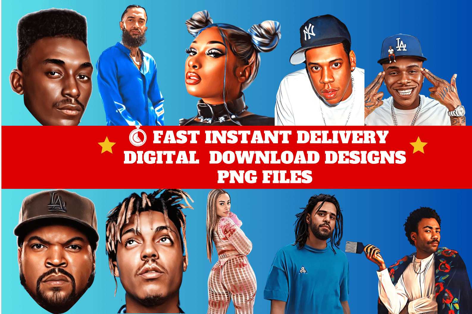 150 Hip Hop Illustrations PNG Bundle | Digital download product image (2)