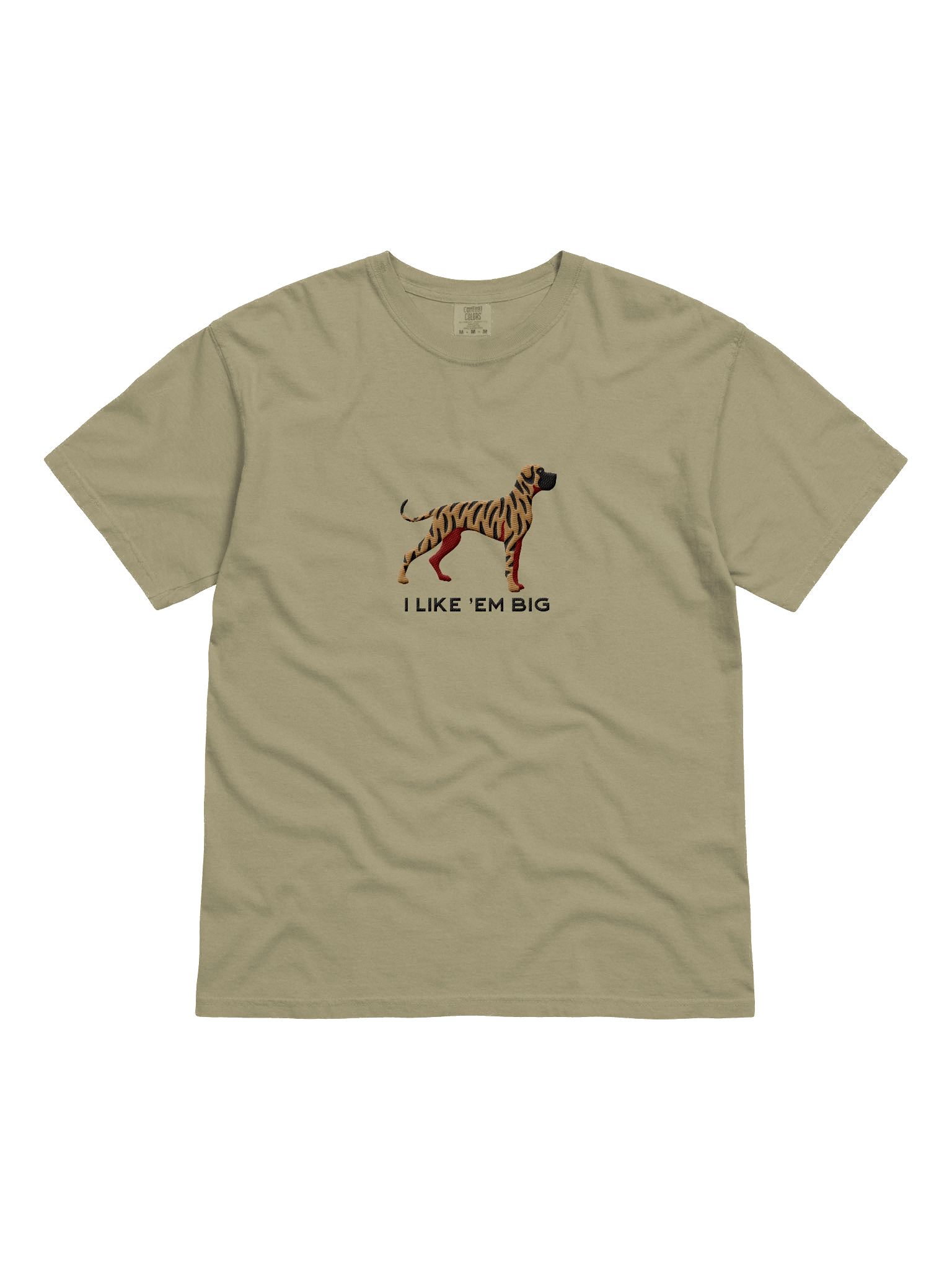 I Like 'Em Big T-Shirt(Embroidered) of a Great Dane(Brindle) product image (3)