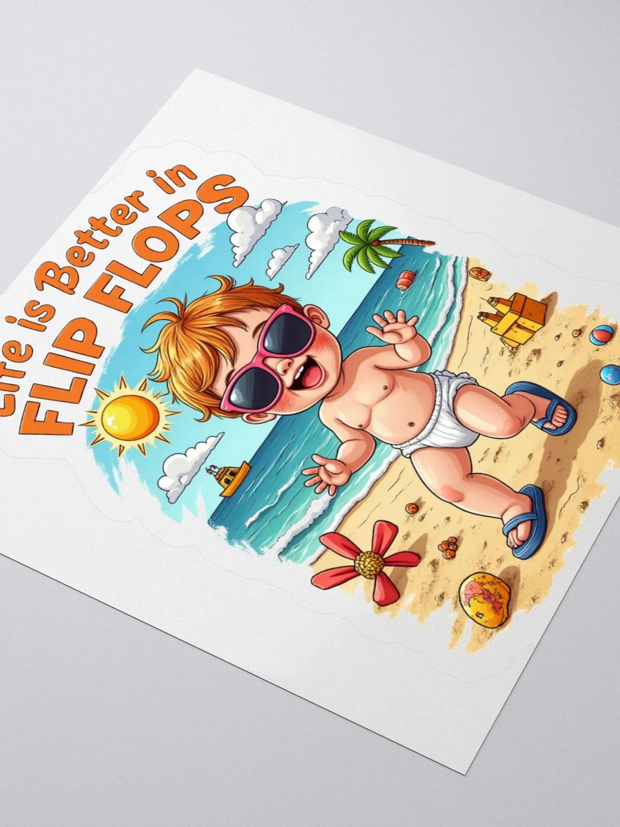 Cheerful Beach Baby Kiss Cut Stickers product image (9)