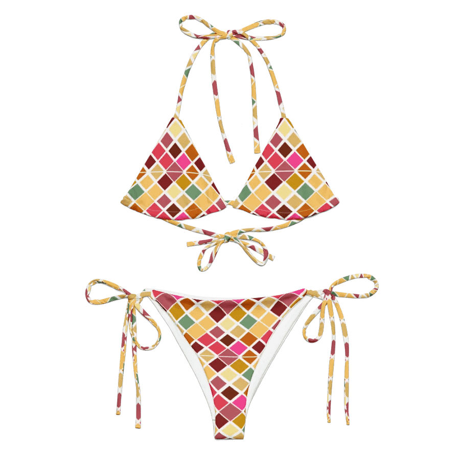 Colorful Square Pattern Design String Bikini - v5 product image (6)