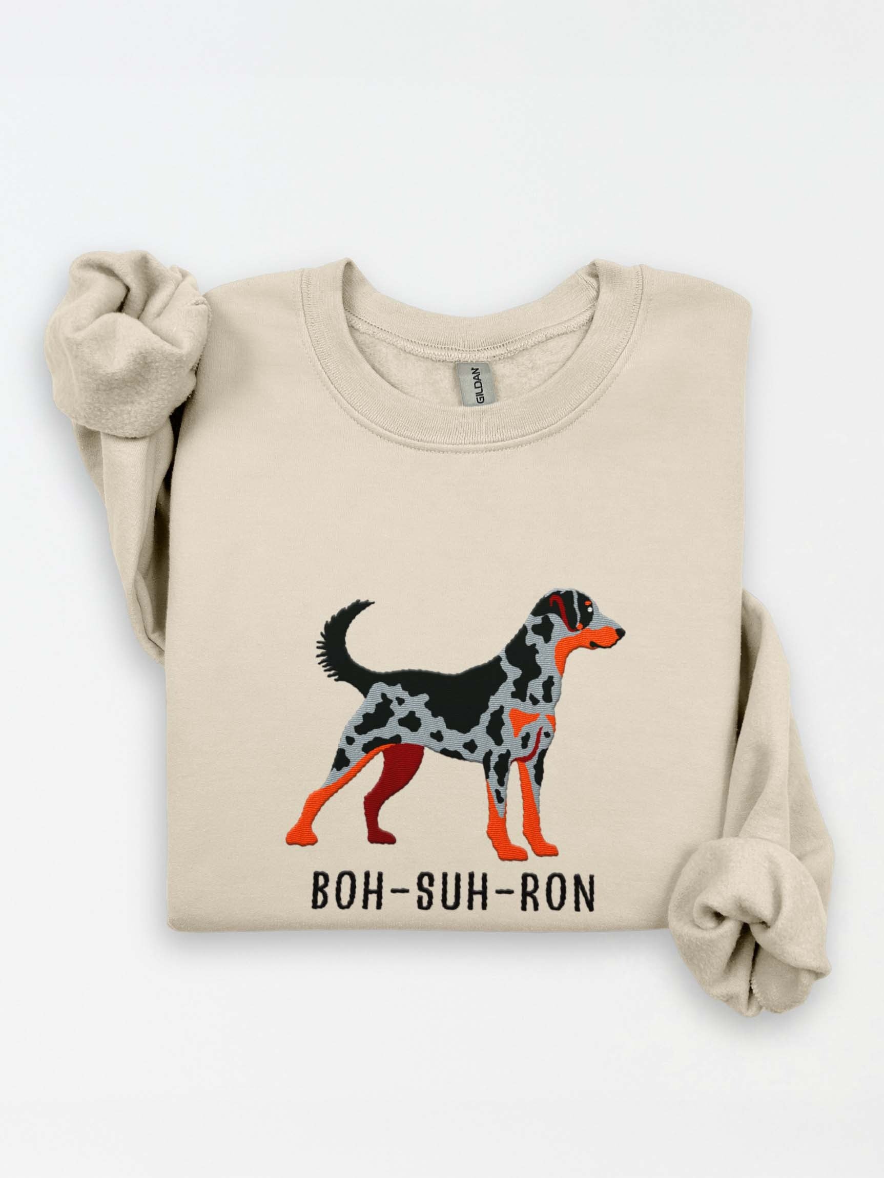Boh-Suh-Ron Sweatshirt (Embroidered) of a Beauceron(Harlequin) product image (1)
