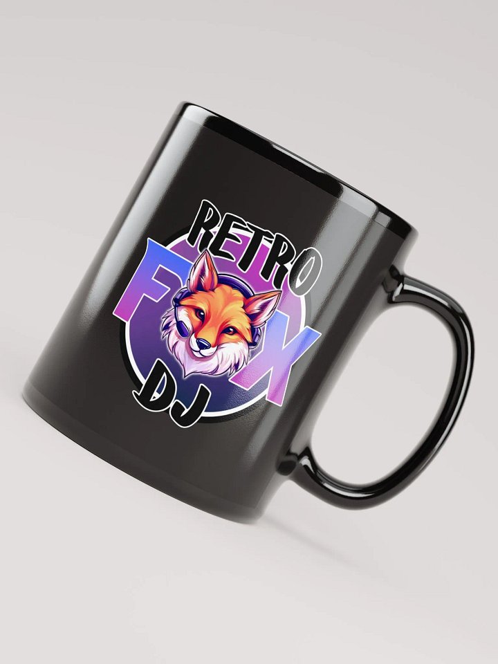 Retro Fox Logo Black Glossy Mug product image (1)