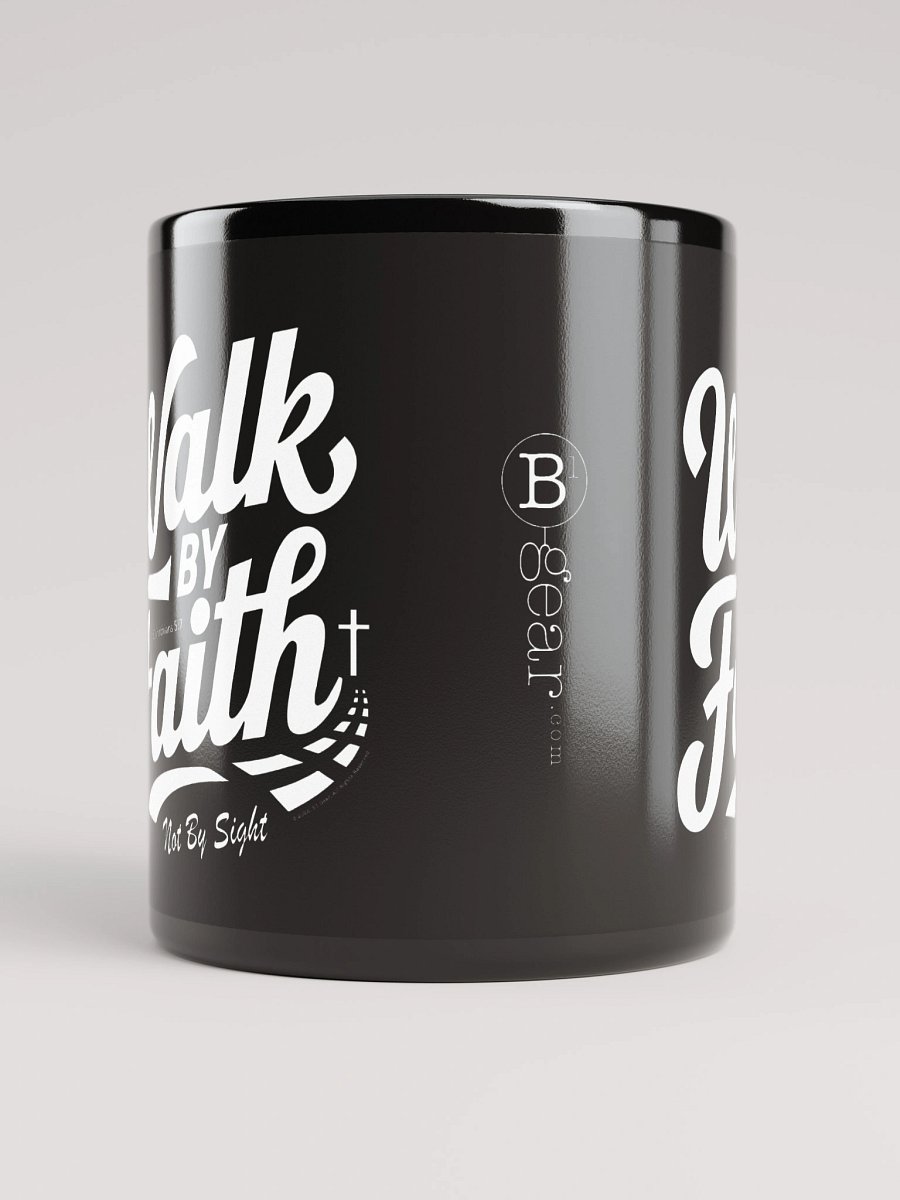 Walk By Faith, Mug, Black Glossy Mug, 2 Corinthians 5:7, KJV, Bible Verse, Scripture Cup product image (6)