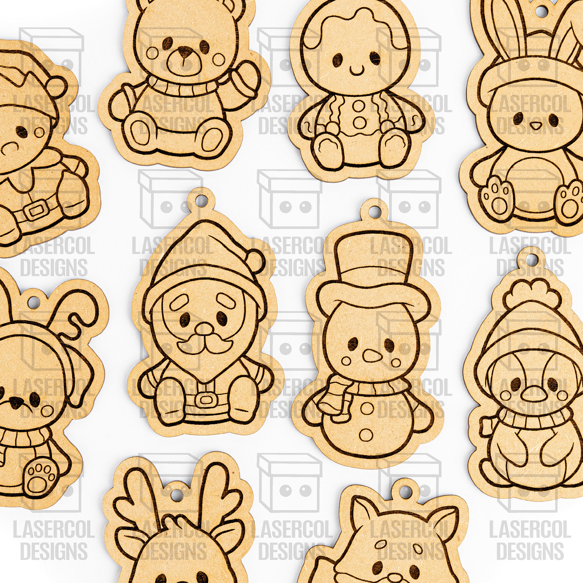 Christmas Ornaments Mega Bundle (12 Sets, +120 Ornaments) - Laser Cut Files product image (2)
