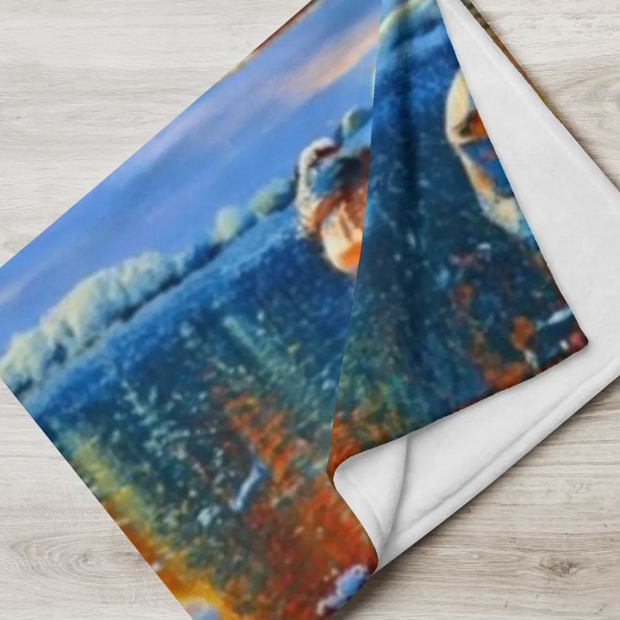Scenic Snowy Tree-Lined Lake Throw Blanket product image (6)
