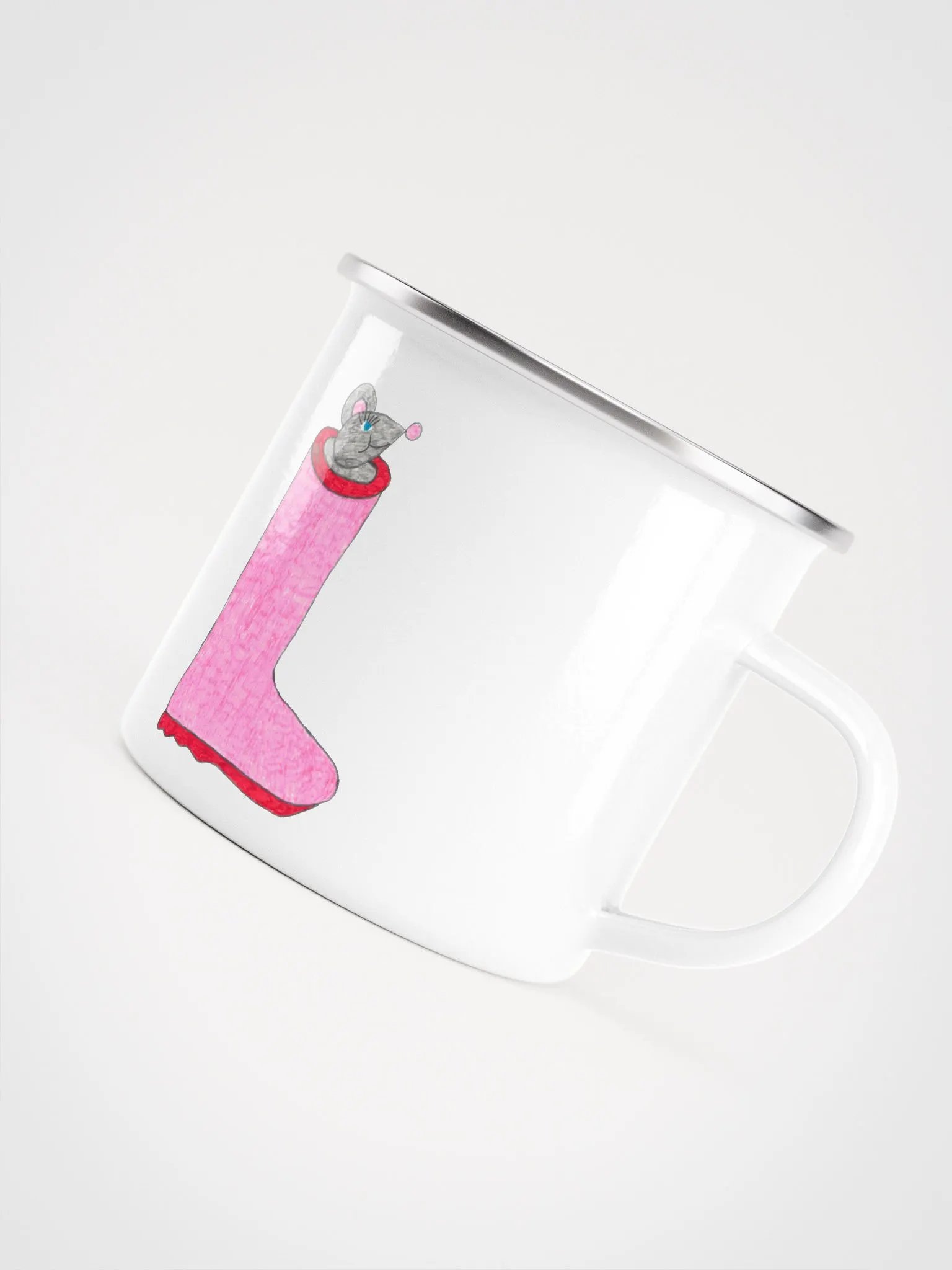 Rain boot mouse enamel mug product image (4)