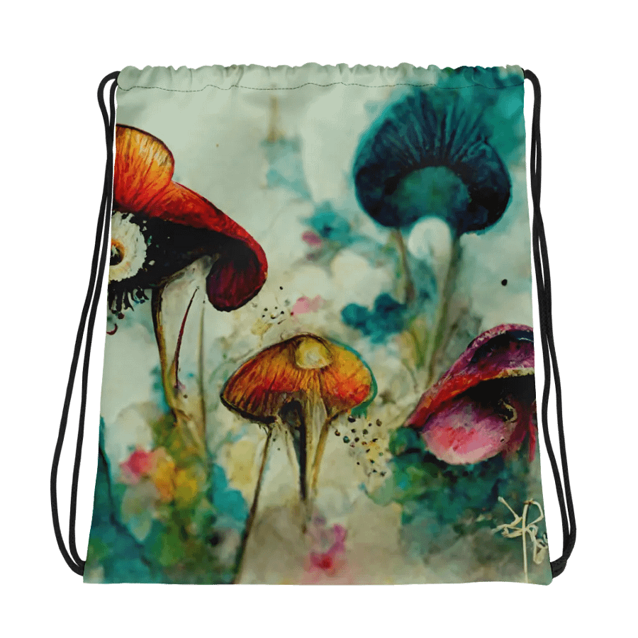 Psychedelic Mushroom Dream All-Over Drawstring Bag product image (1)