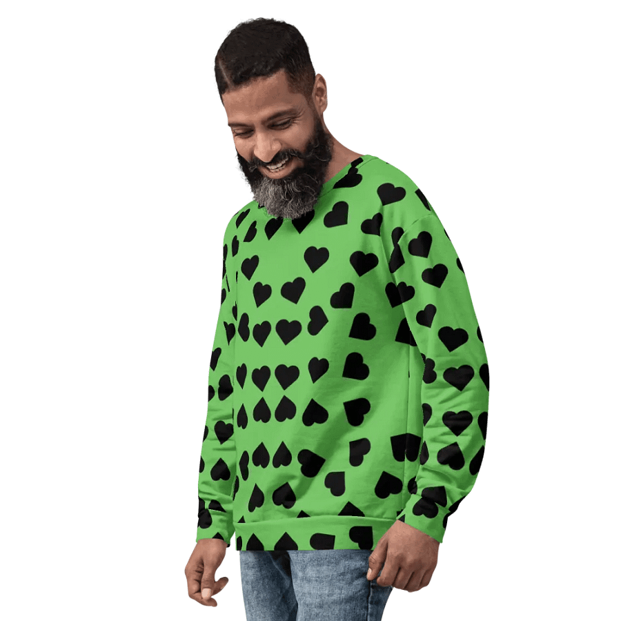Abstract Love Pattern Black Hearts Coloured Background Unisex Sweatshirt product image (4)