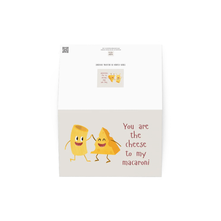 Funny Valentine's Day Card You are the cheese to my macaroni product image (5)
