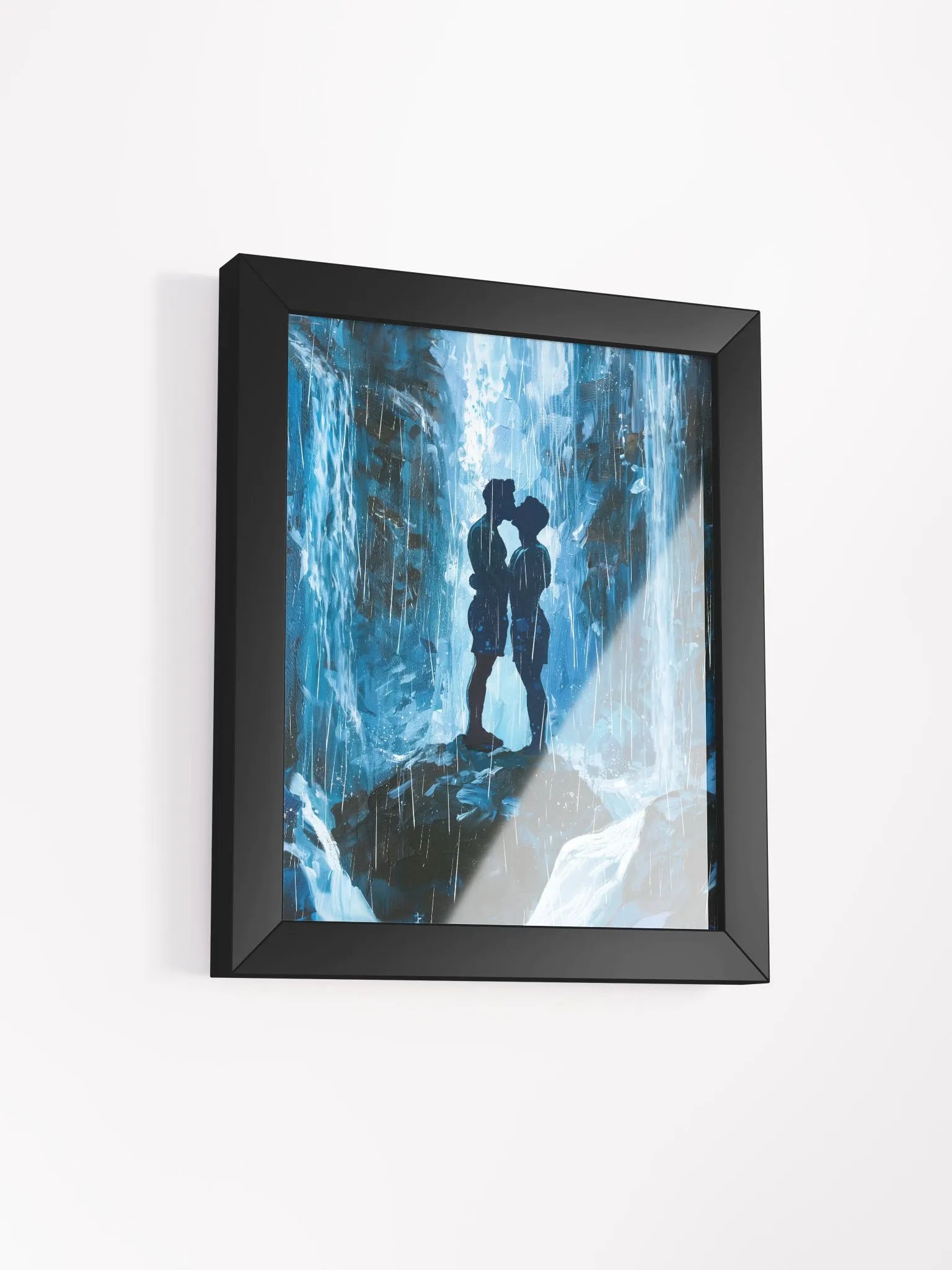 Kiss Beneath The Waterfalls - Gay Art Studio Framed Print product image (2)