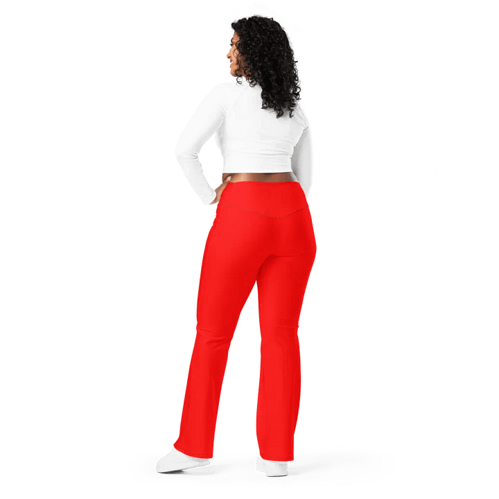 Plain Color Red Flare Leggings product image (2)