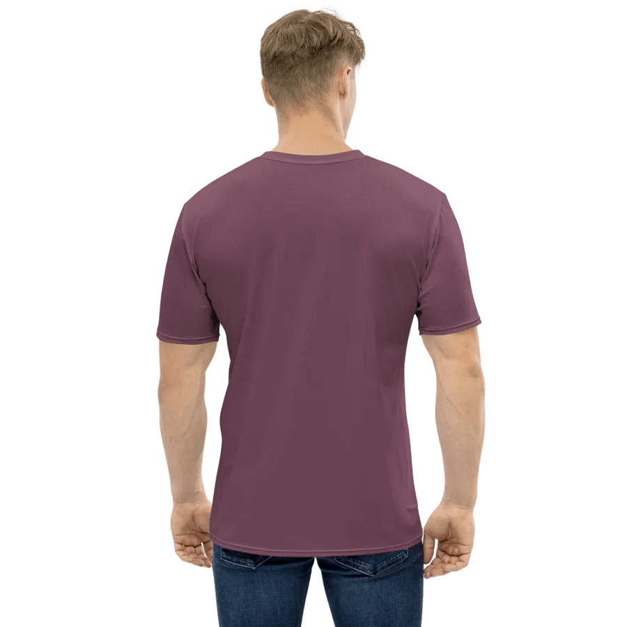 Plain Deep Purplish Red Soft Summer Men's Crewneck Polyester Heavyweight Premium T-Shirt by Treasure Pie product image (3)